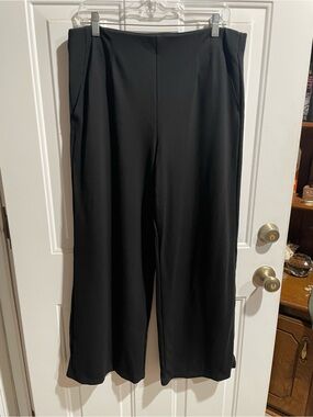 Cato Black Wide-Leg Dress Pants